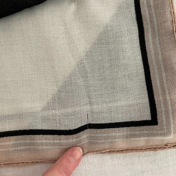 Geometric Patterned Scarf Shawl Wrap 72" x 34" Black Beige White - Picture 5 of 8